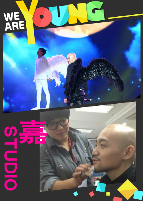 中国好声音广州站王嘉化妆学校为好声音学员李代沫化妆造型